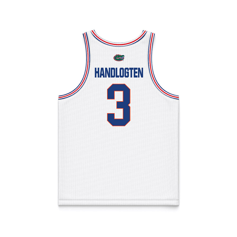 Florida - NCAA Men's Basketball : Micah Handlogten - NCAA® March Madness® National Champions White Basketball Jersey-1