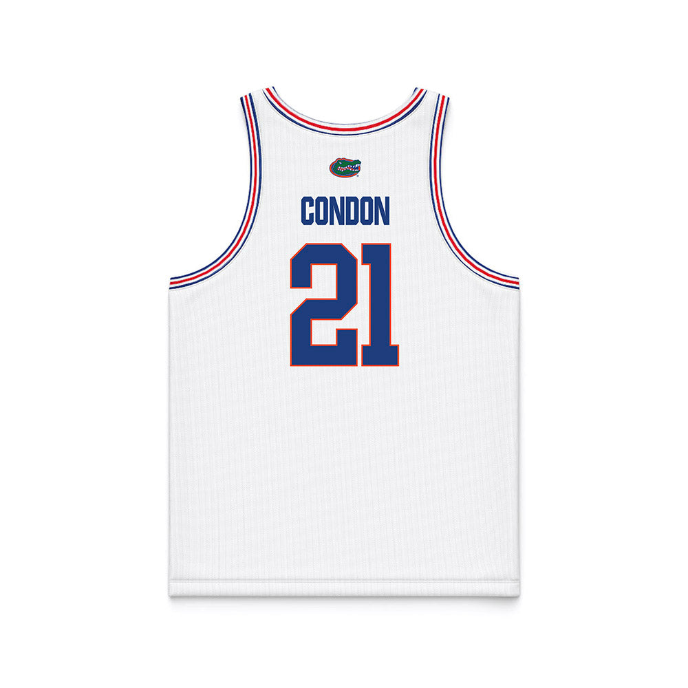 Florida - NCAA Men's Basketball : Alexander Condon - NCAA® March Madness® National Champions White Basketball Jersey-1
