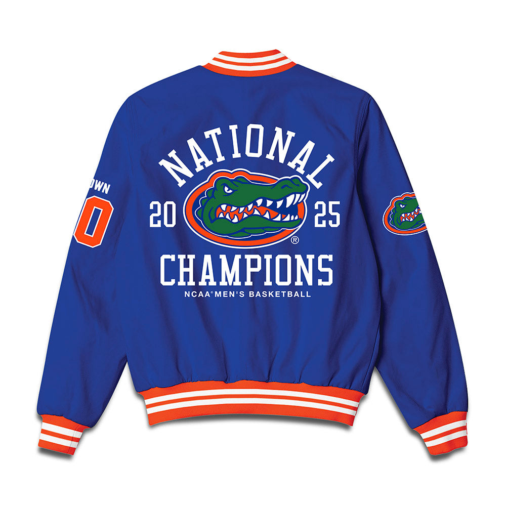 Florida - NCAA Men's Basketball : Isaiah Brown - NCAA® March Madness® National Champions Bomber Jacket-1