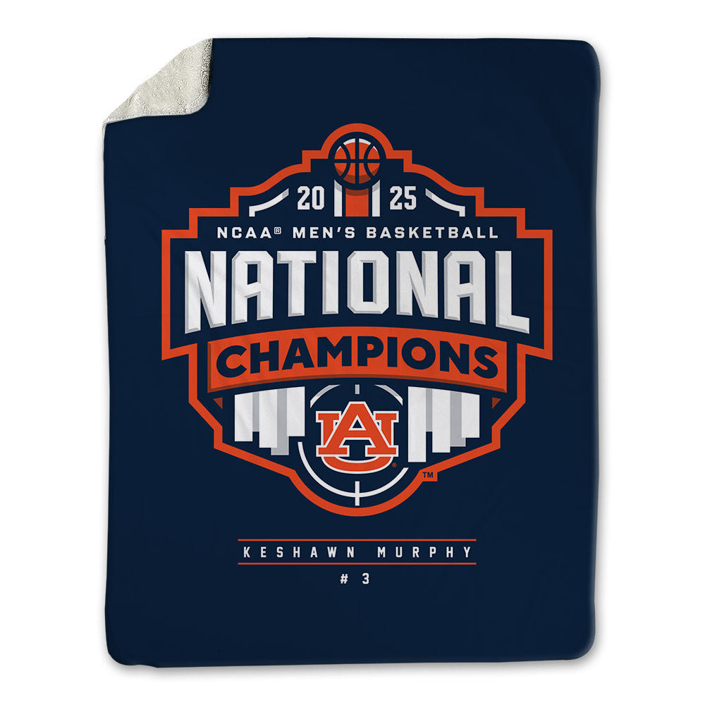 Auburn - NCAA Men's Basketball : KeShawn Murphy - NCAA® March Madness® National Champions Blanket-0