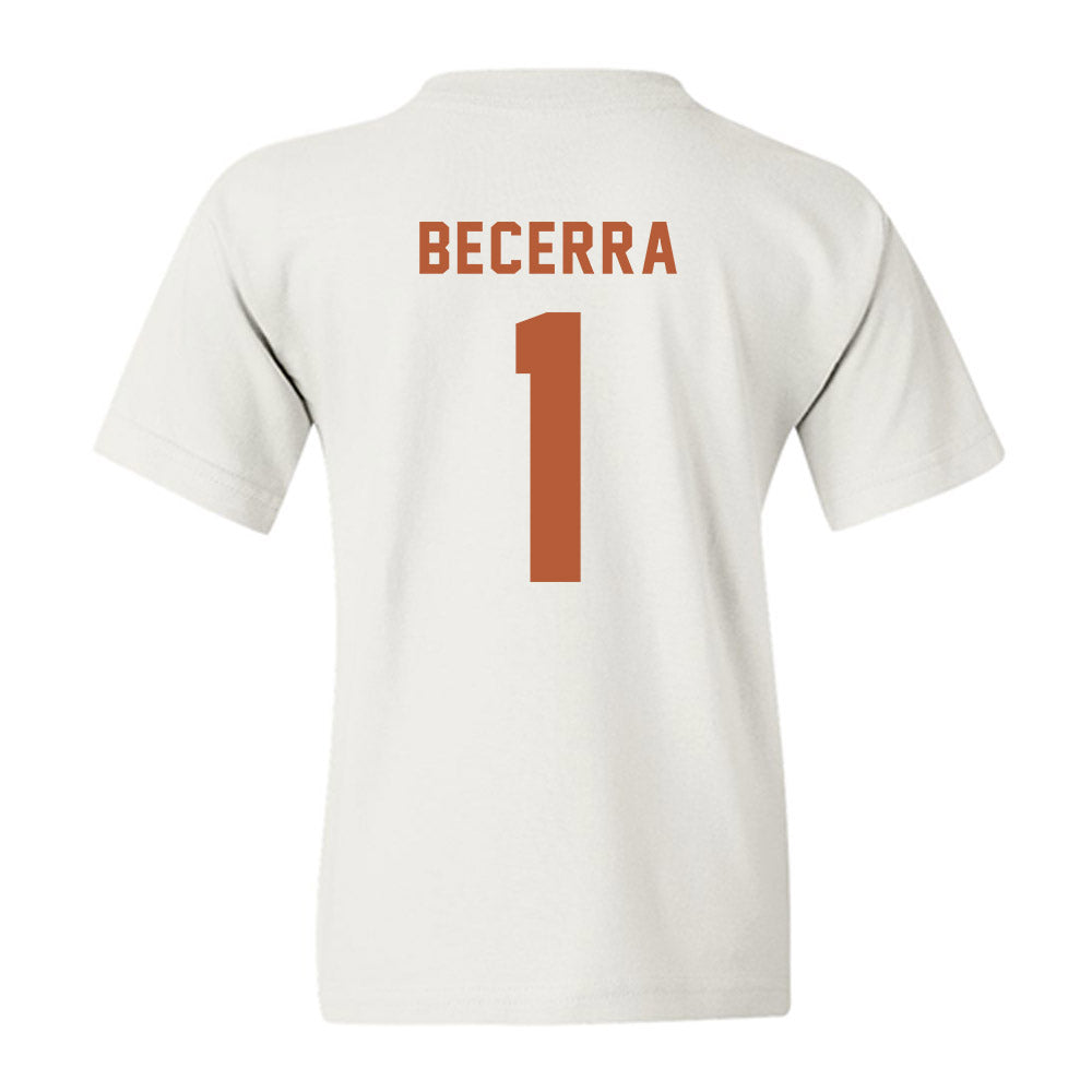 Texas - NCAA Baseball : Temo Becerra - Classic Shersey Youth T-Shirt-3