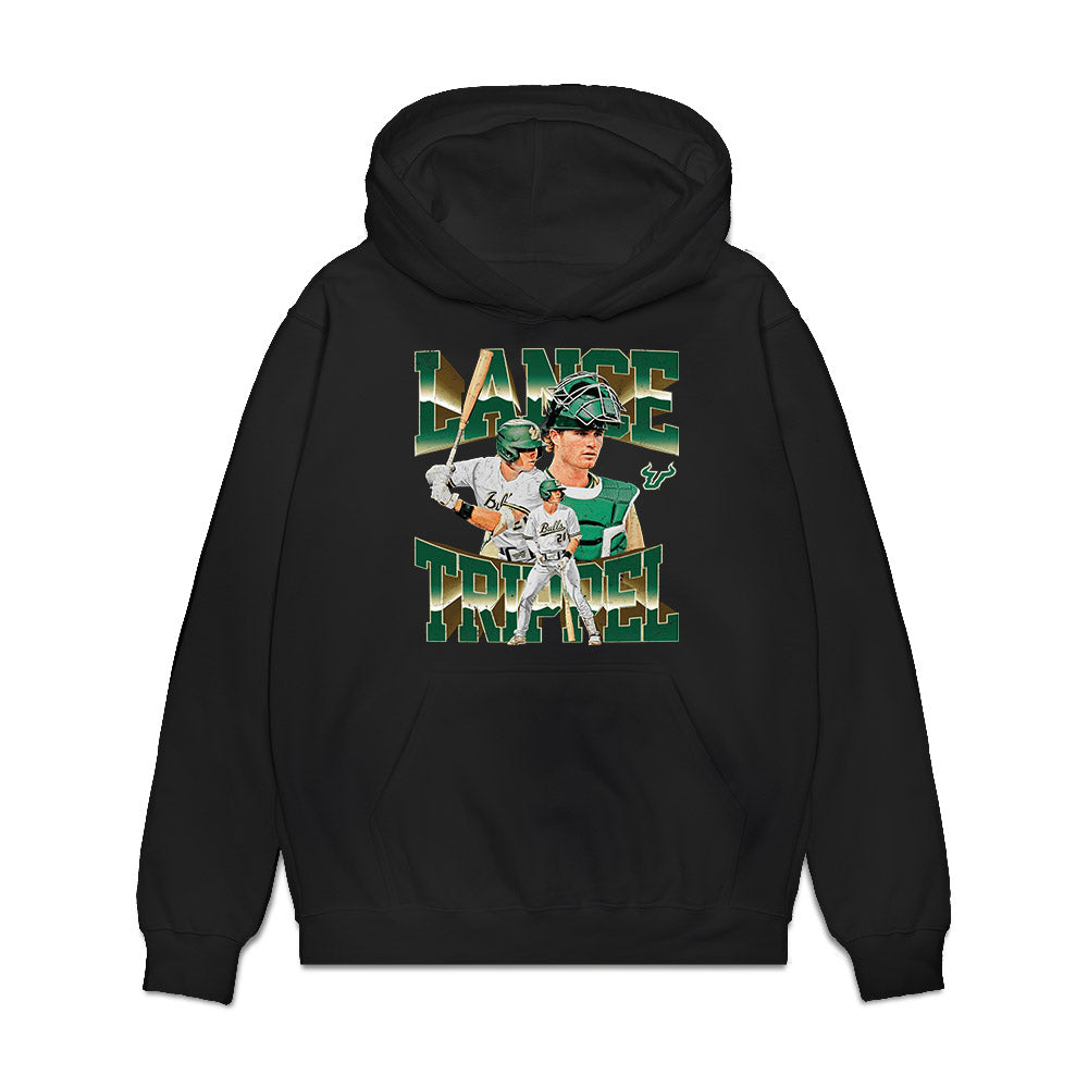USF - NCAA Baseball : Lance Trippel - Collage Premium Hooded Sweatshirt-0