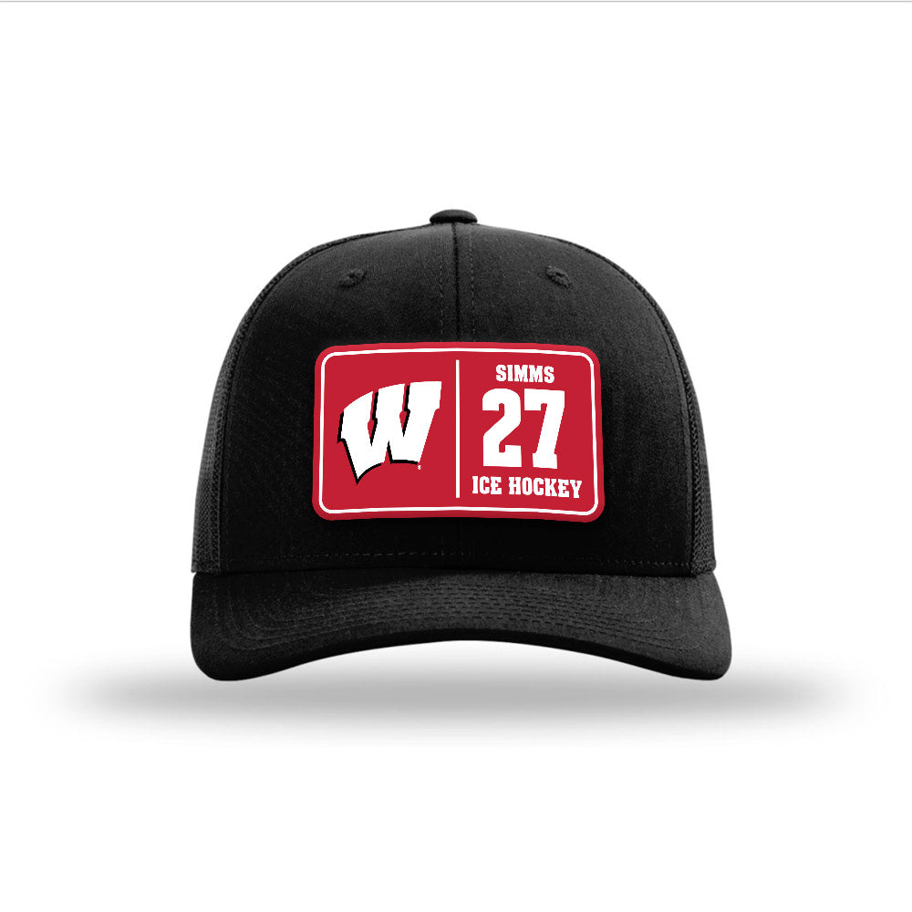 Wisconsin - NCAA Women's Ice Hockey : Kirsten Simms - Suede Patch Snapback Trucker Hat-0