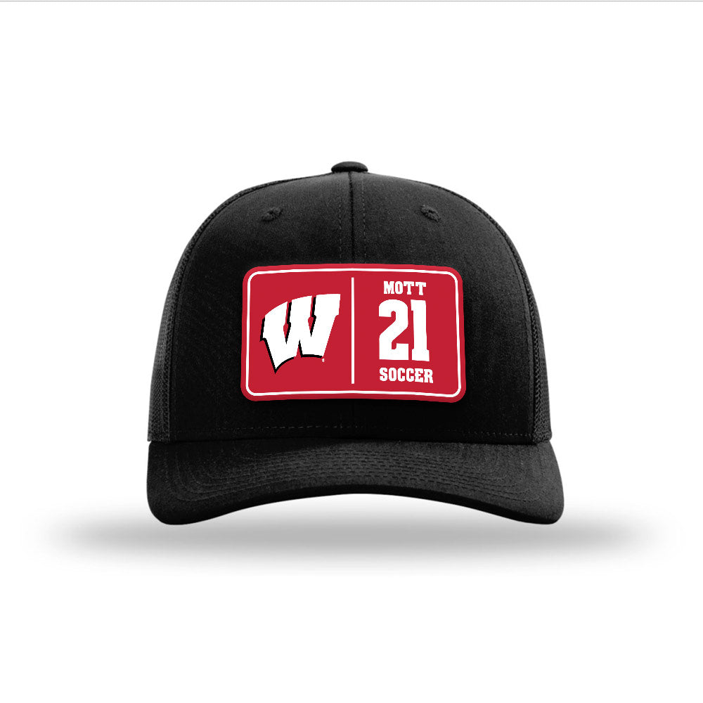 Wisconsin - NCAA Men's Soccer : Matias Mott - Suede Patch Snapback Trucker Hat-0