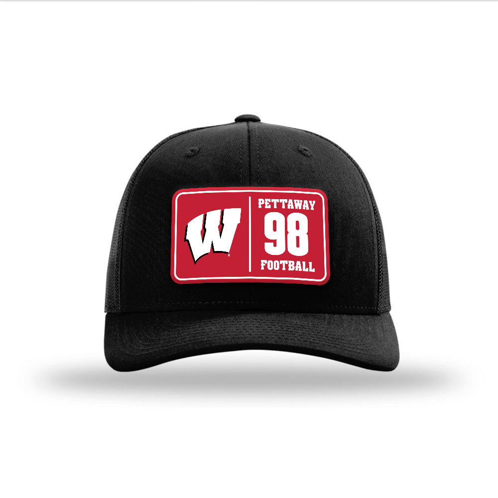 Wisconsin - NCAA Football : Torin Pettaway - Suede Patch Snapback Trucker Hat-0