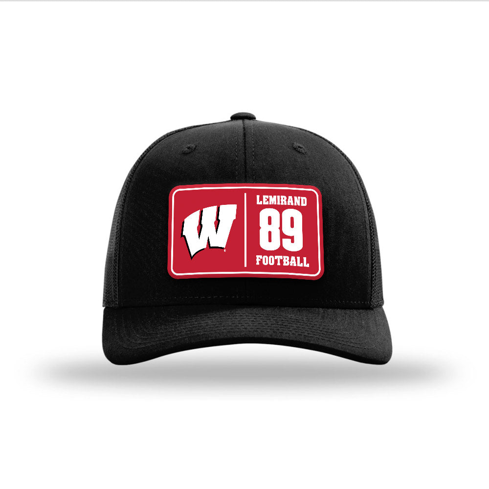 Wisconsin - NCAA Football : Ben Lemirand - Suede Patch Snapback Trucker Hat-0