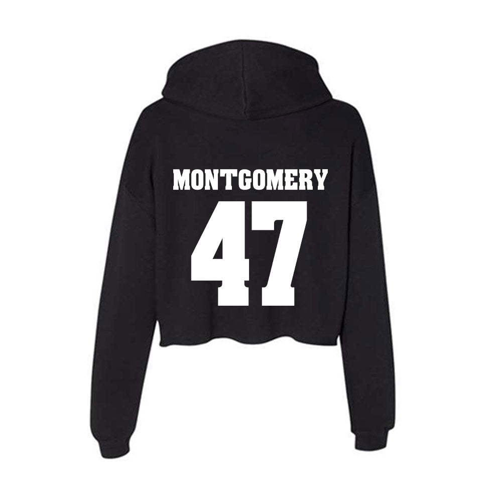 Wisconsin - NCAA Men's Ice Hockey : Blake Montgomery - Classic Shersey Women's Crop Fleece Hoodie-1