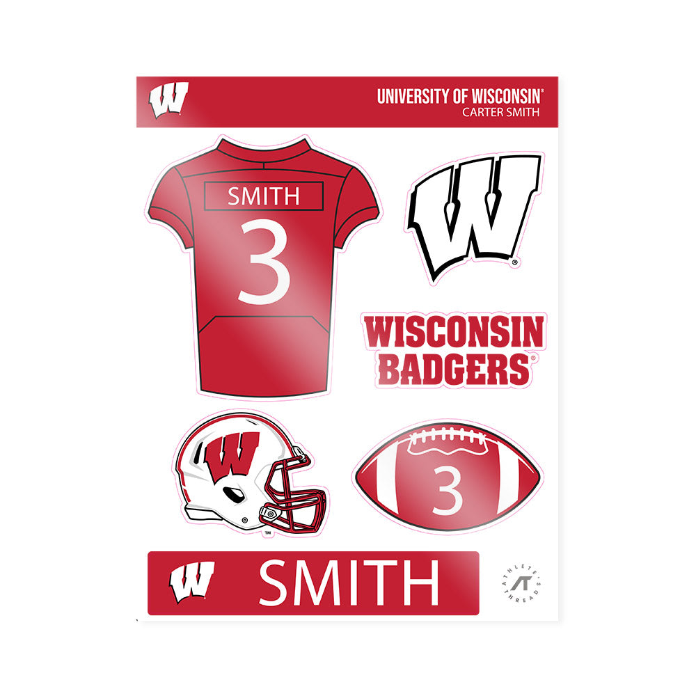 Wisconsin - NCAA Football : Carter Smith - Sticker Sheet-0