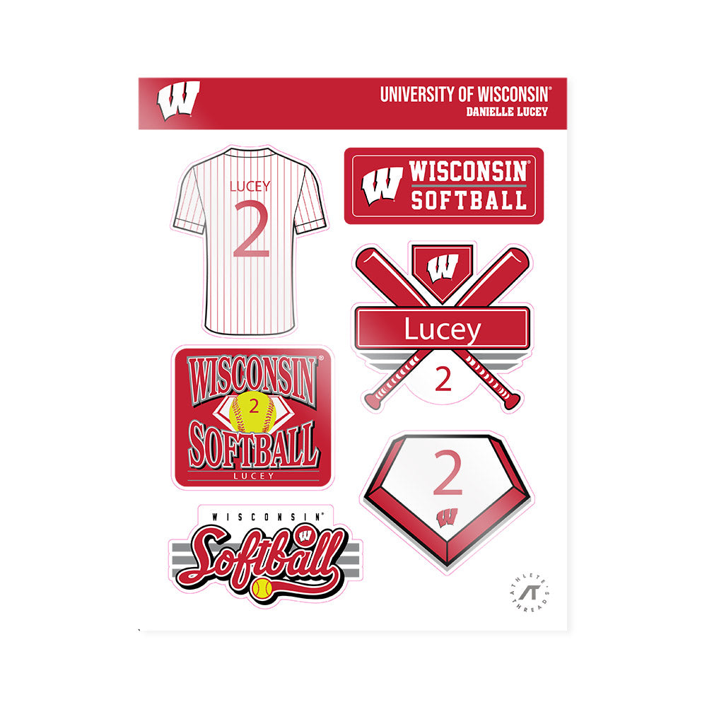 Wisconsin - NCAA Softball : Danielle Lucey - Sticker Sheet-0