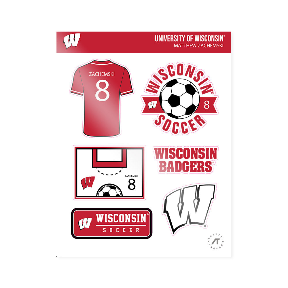 Wisconsin - NCAA Men's Soccer : Matthew Zachemski - Sticker Sheet-0