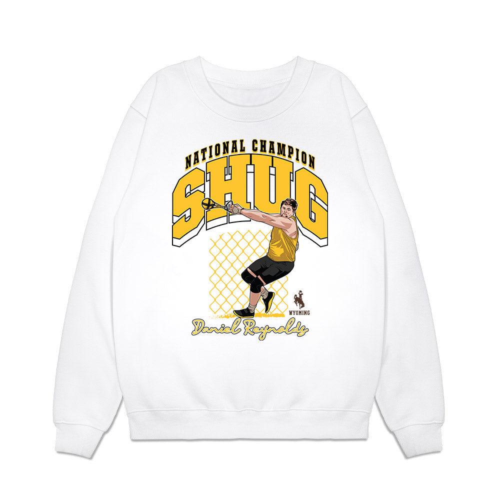 Wyoming - NCAA Men's Track & Field : Daniel Reynolds - Caricature Premium Crewneck Sweatshirt-0