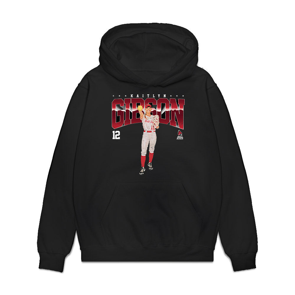 Ball State - NCAA Softball : Kaitlyn Gibson - Premium Hooded Sweatshirt-0