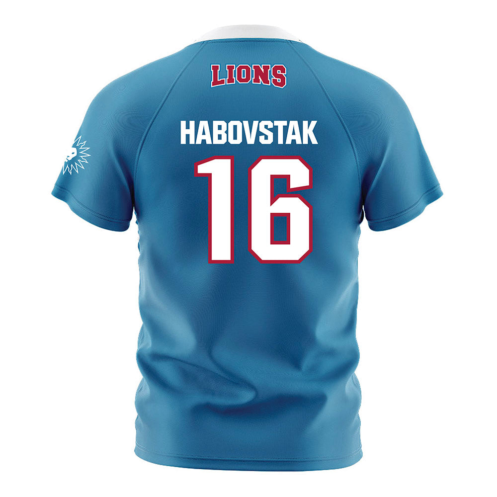 LMU - NCAA Men's Soccer : Mathew Habovstak - Blue Soccer Jersey-1