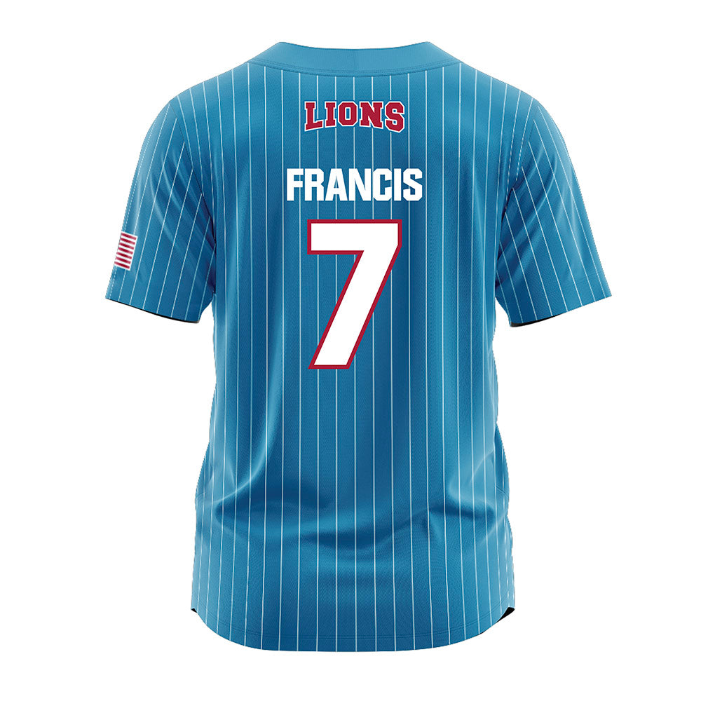 LMU - NCAA Softball : Avery Francis - Blue Jersey-1