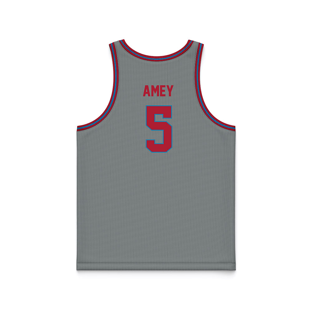 LMU - NCAA Men's Basketball : Mj Amey - Grey Basketball Jersey-1