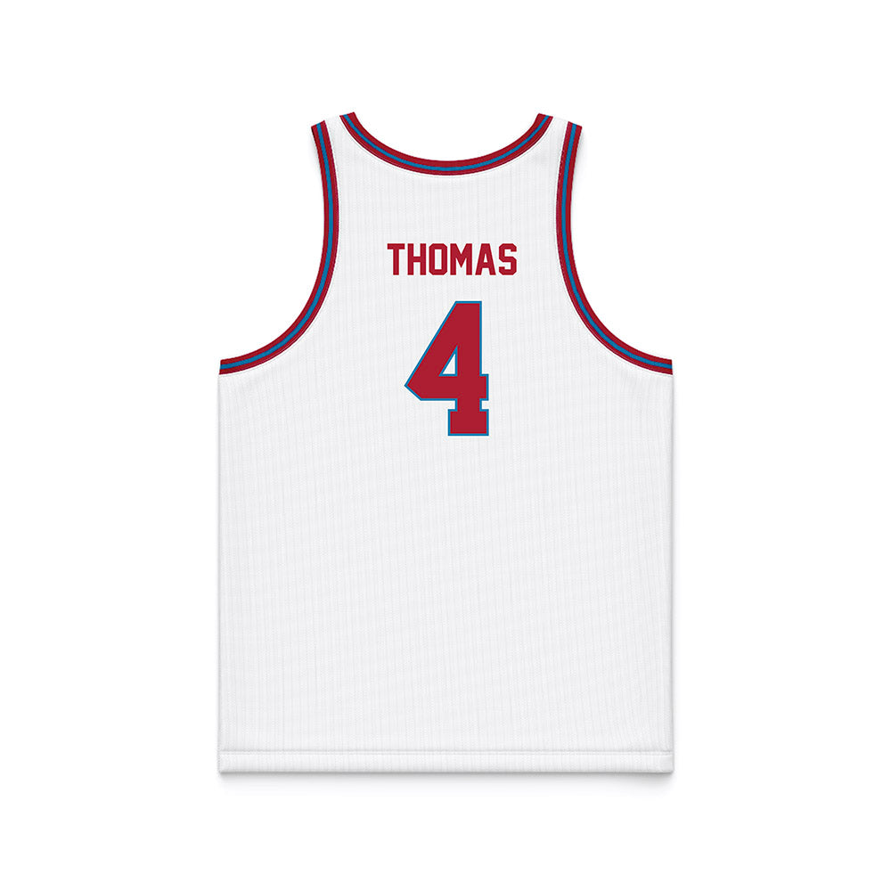 LMU - NCAA Men's Basketball : Aj Thomas - White Basketball Jersey-1