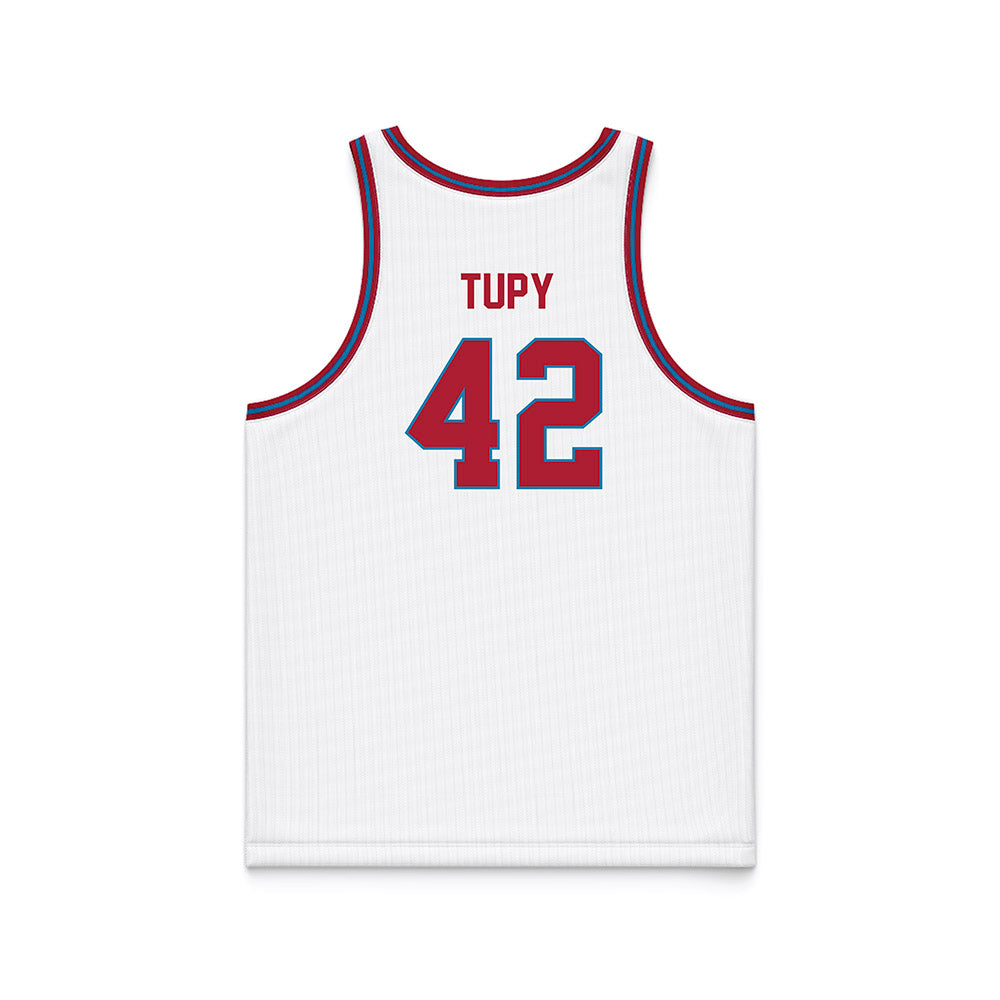 LMU - NCAA Men's Basketball : George Tupy - White Basketball Jersey-1