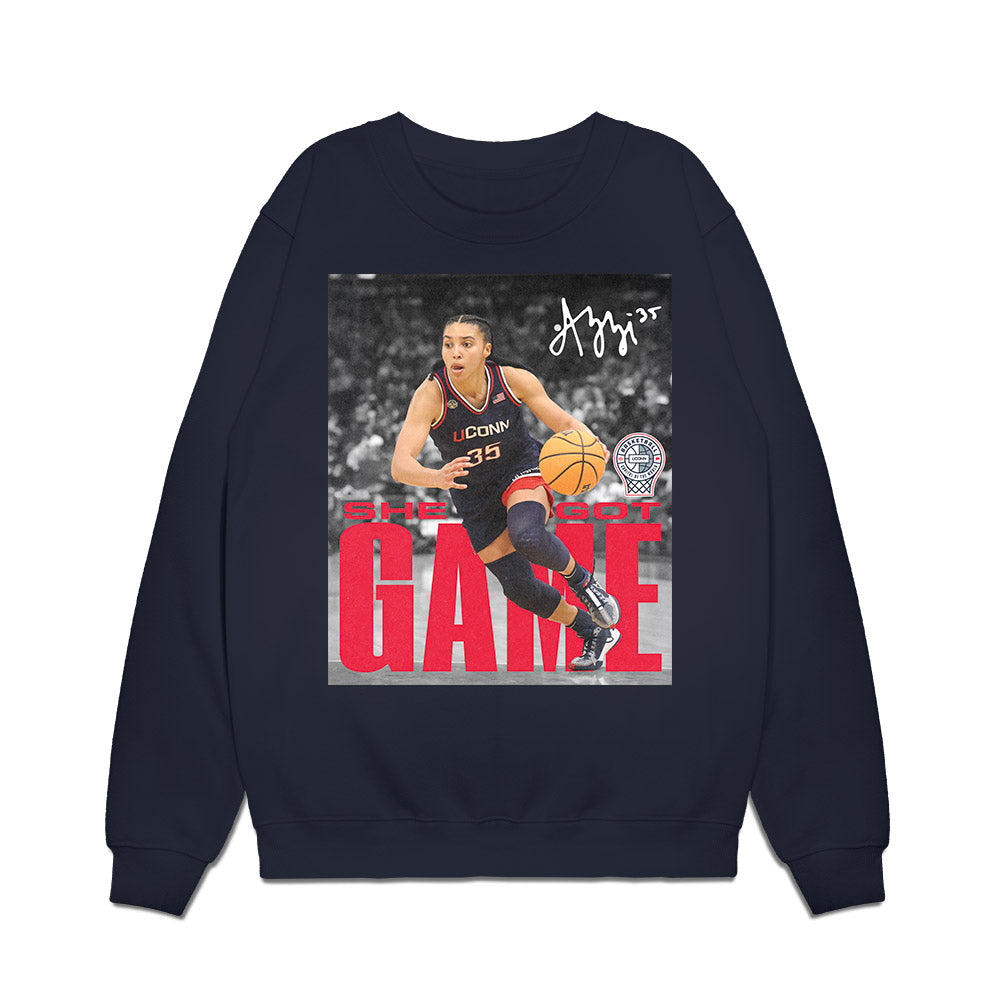 UConn - NCAA Women's Basketball : Azzi Fudd - Premium Crewneck Sweatshirt-0