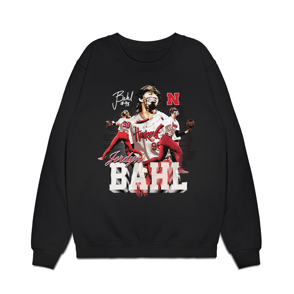 Nebraska - NCAA Softball : Jordyn Bahl - Collage Premium Crewneck Sweatshirt-0