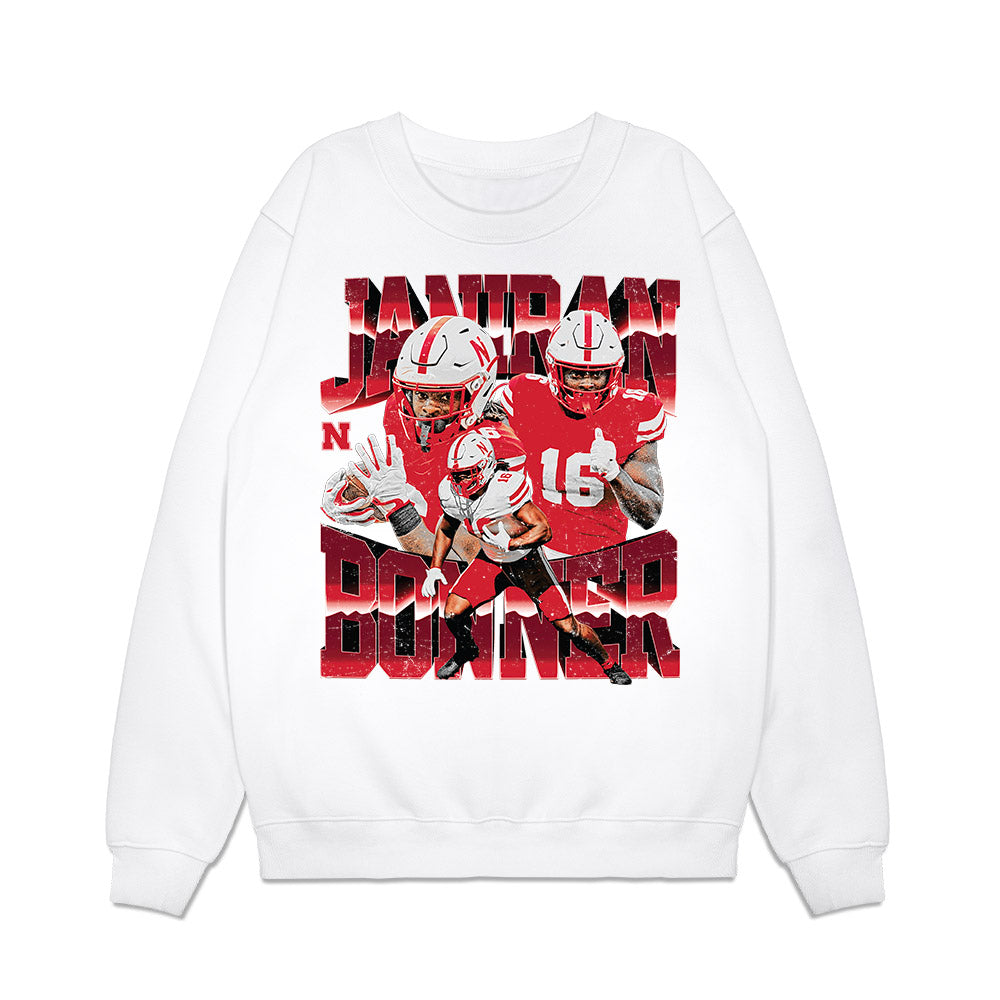 Nebraska - NCAA Football : Janiran Bonner - Collage Premium Crewneck Sweatshirt-0