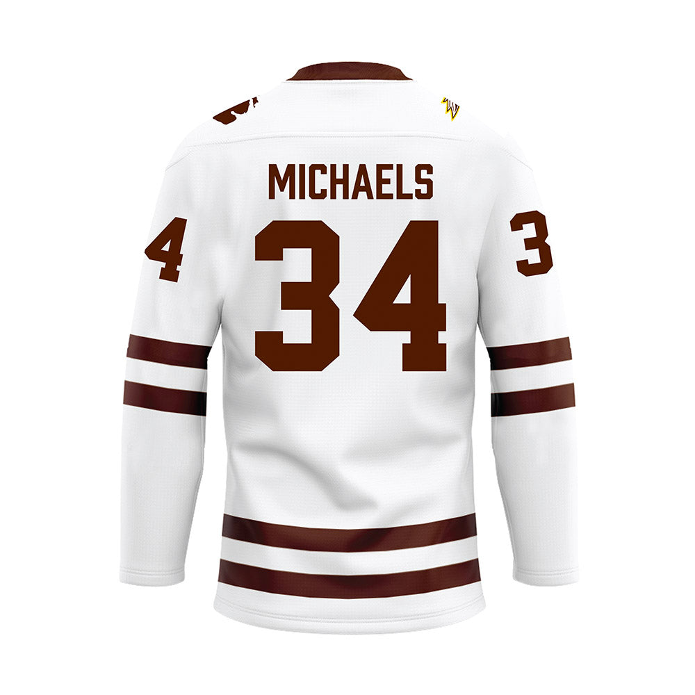 Western Michigan - NCAA Men's Ice Hockey : Owen Michaels - white Hockey Jersey-1