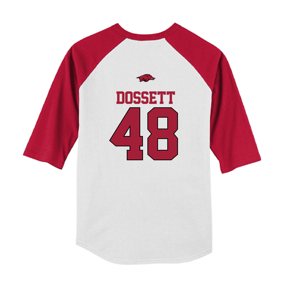 Arkansas - NCAA Baseball : Cooper Dossett - USA Youth Raglan T-Shirt-1