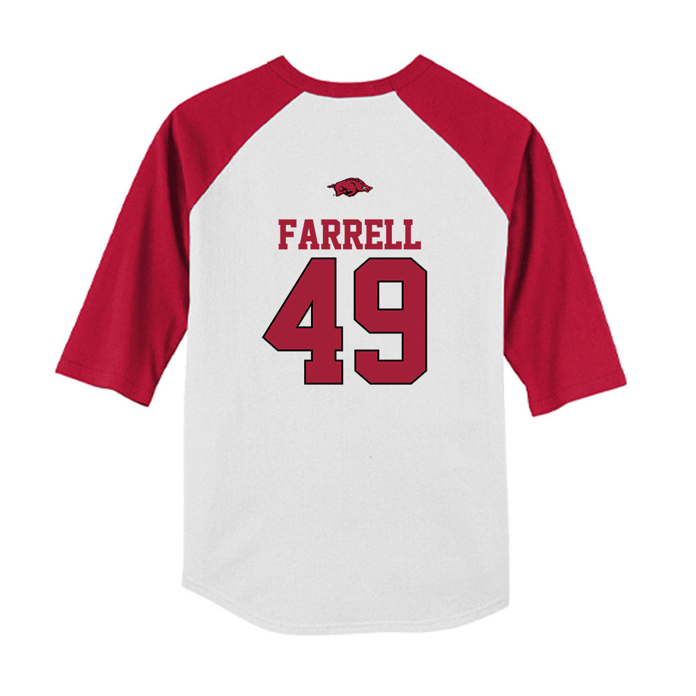 Arkansas - NCAA Baseball : Jackson Farrell - USA Youth Raglan T-Shirt-1
