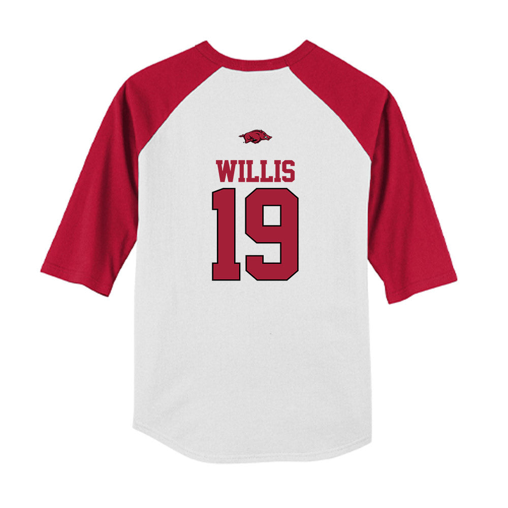 Arkansas - NCAA Baseball : Carson Willis - USA Youth Raglan T-Shirt-1