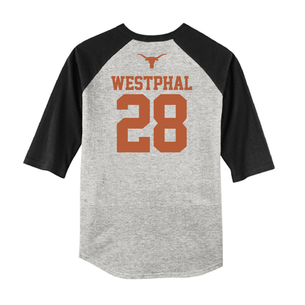 Texas - NCAA Baseball : Grady Westphal - USA Raglan Raglan Shirt-1