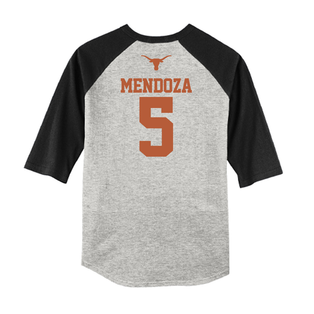 Texas - NCAA Baseball : Ethan Mendoza - USA Raglan Raglan Shirt-1