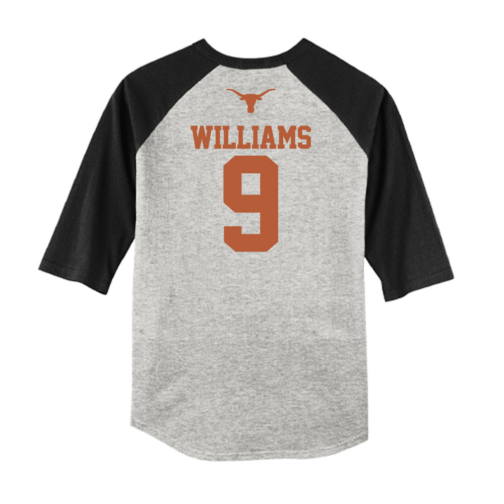 Texas - NCAA Baseball : Jonah Williams - USA Raglan Raglan Shirt-1