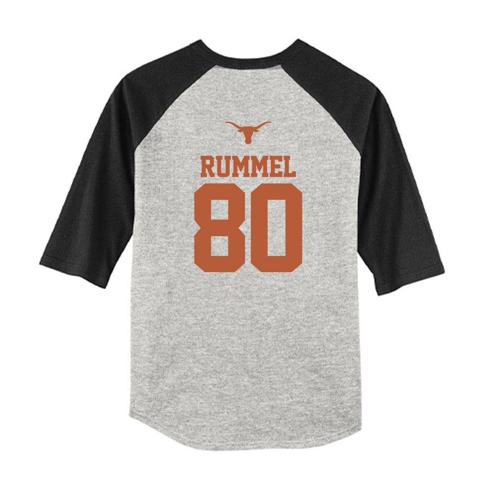 Texas - NCAA Baseball : Cooper Rummel - USA Raglan Youth Raglan T-Shirt-1