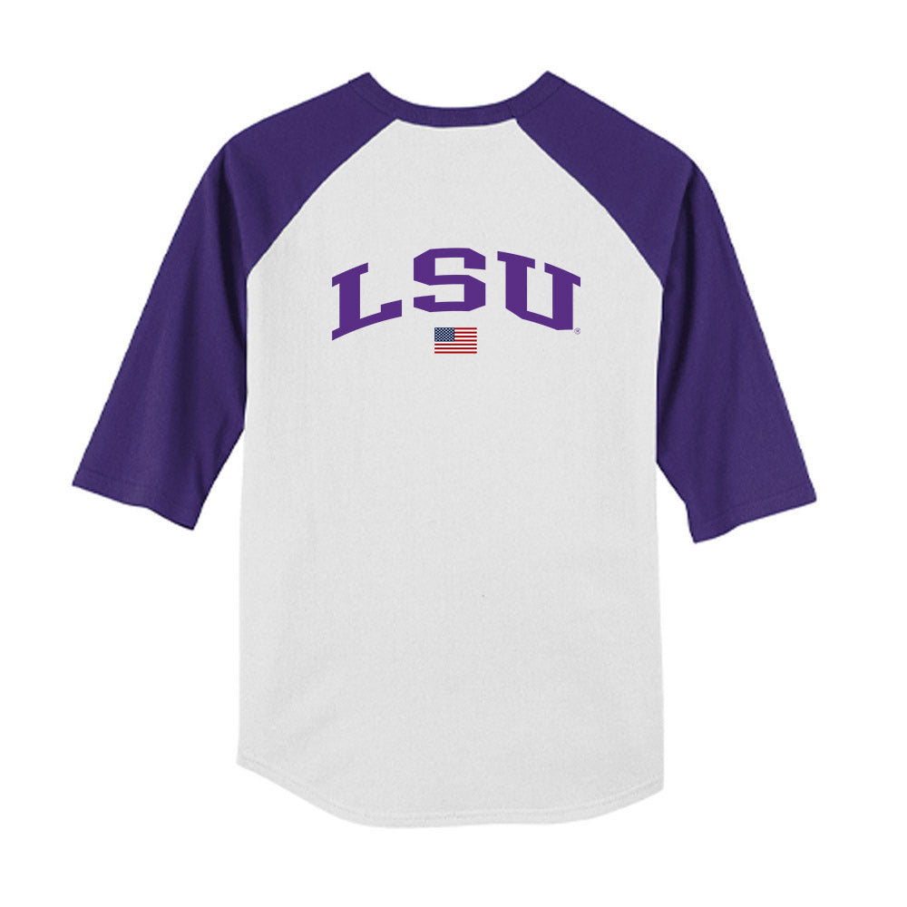 LSU - NCAA Baseball : Kade Anderson - USA Youth Raglan T-Shirt-1