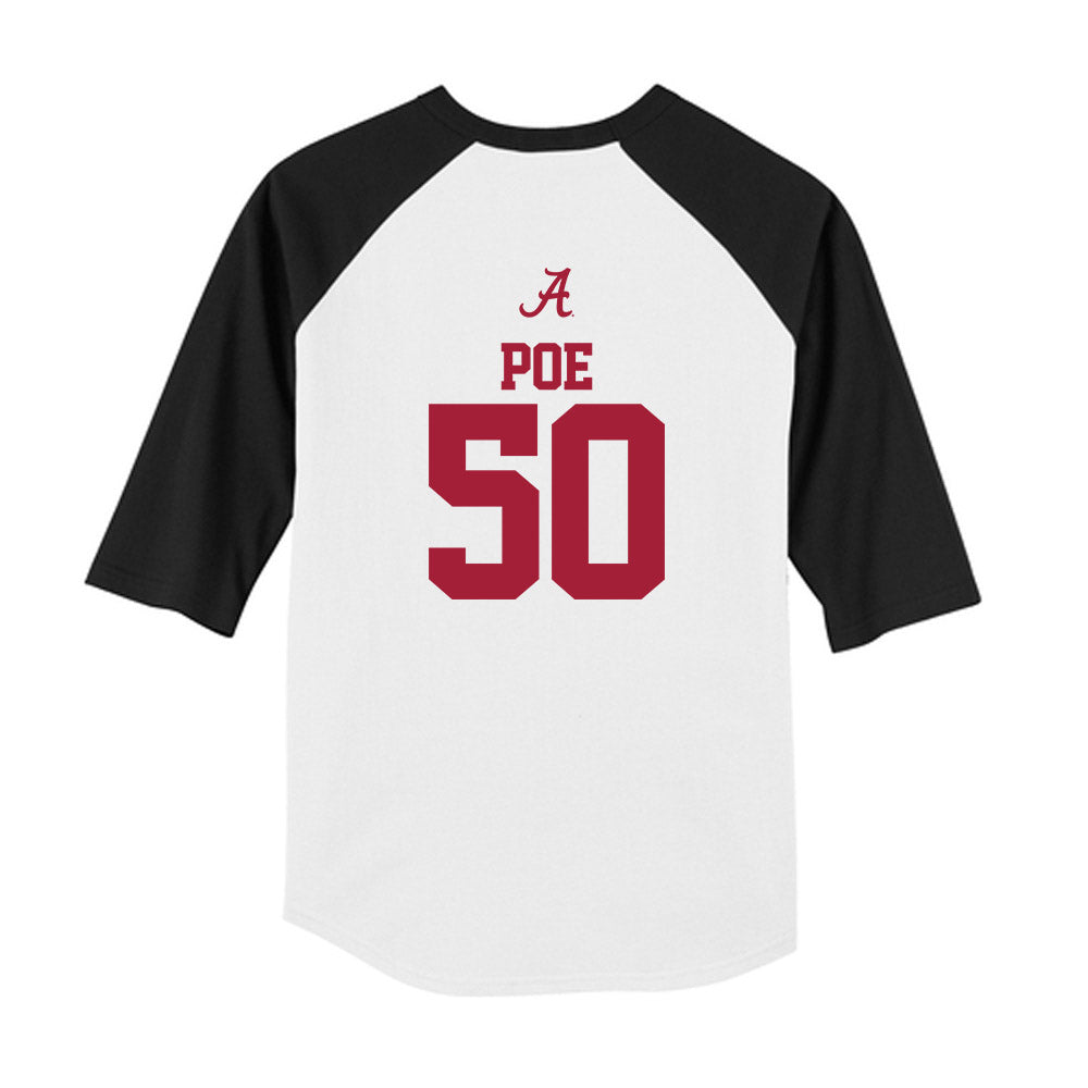 Alabama - NCAA Football : Casey Poe - USA Raglan Youth Raglan T-Shirt-1