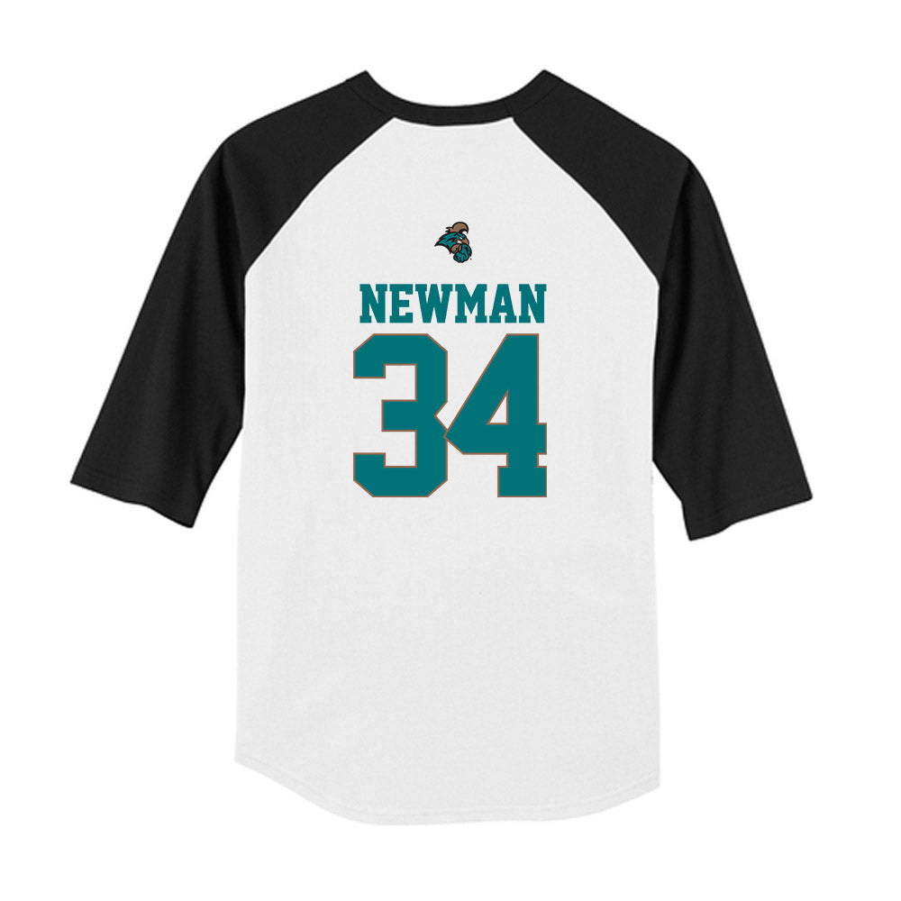 Coastal Carolina - NCAA Baseball : Dawson Newman - USA Youth Raglan T-Shirt-1