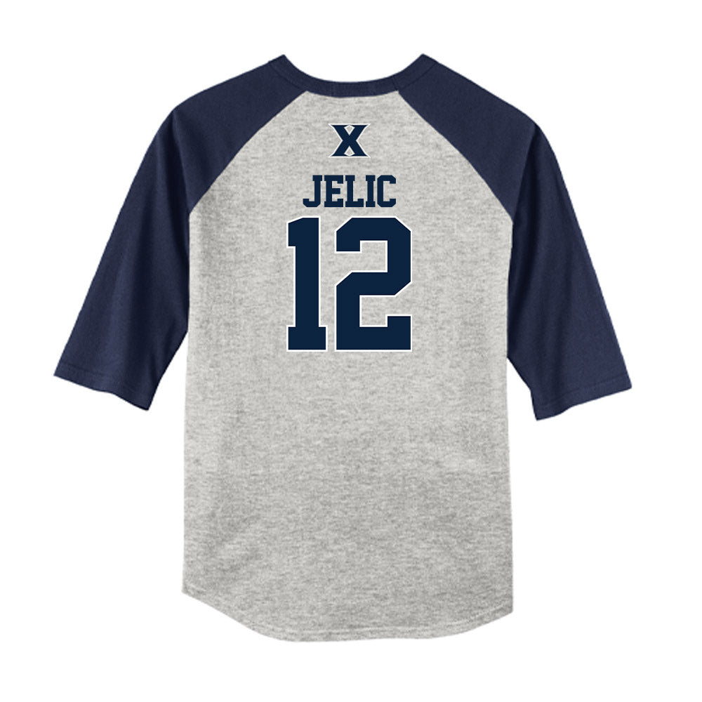 Xavier - NCAA Baseball : Jason Jelic - USA Raglan Shirt-1