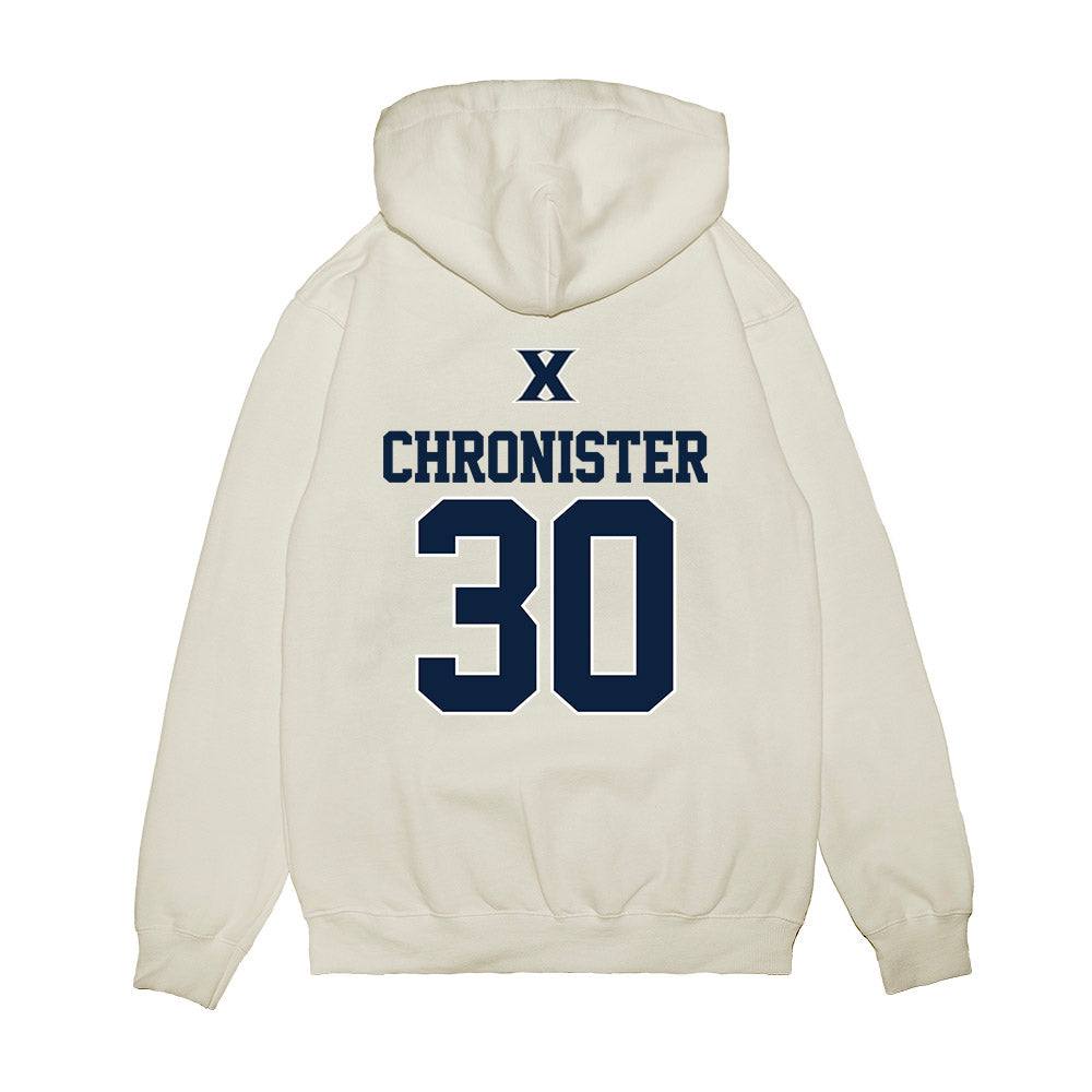Xavier - NCAA Baseball : Ashton Chronister - USA Premium Hooded Sweatshirt-1