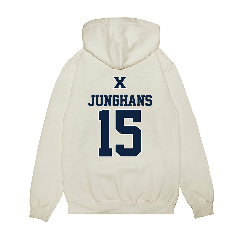 Xavier - NCAA Baseball : Alex Junghans - USA Premium Hooded Sweatshirt-1