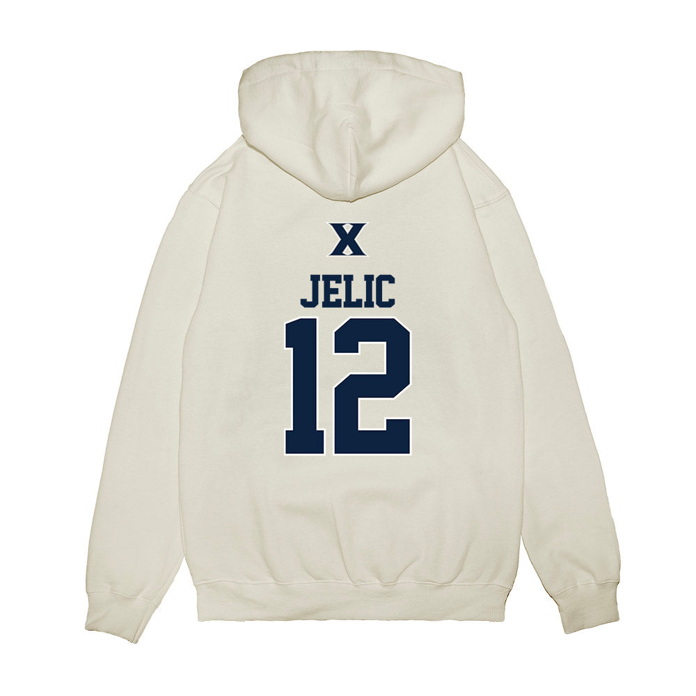 Xavier - NCAA Baseball : Jason Jelic - USA Premium Hooded Sweatshirt-1