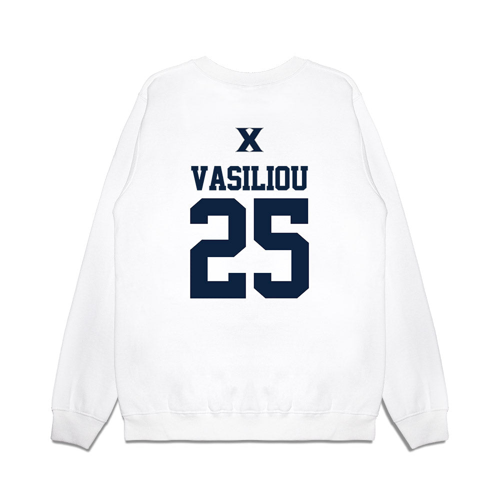 Xavier - NCAA Baseball : Evan Vasiliou - USA Premium Crewneck Sweatshirt-1