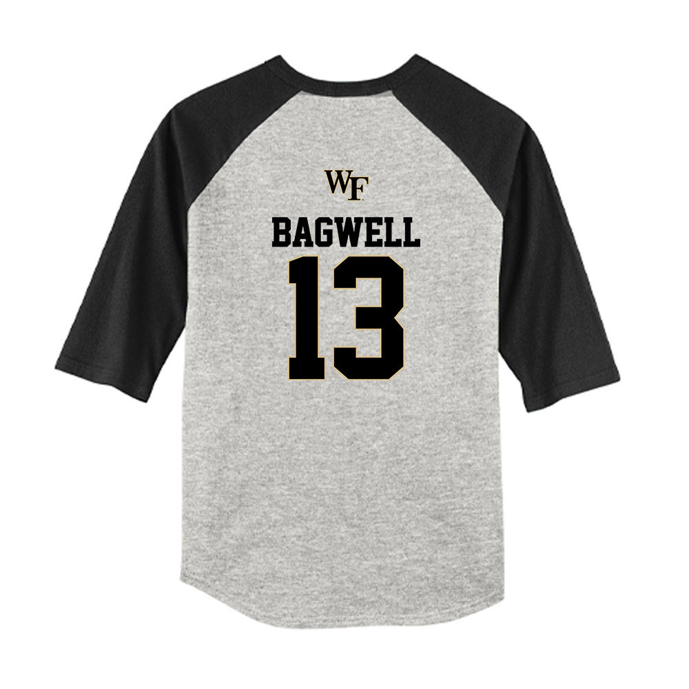 Wake Forest - NCAA Baseball : Cameron Bagwell - USA Youth Raglan T-Shirt-1