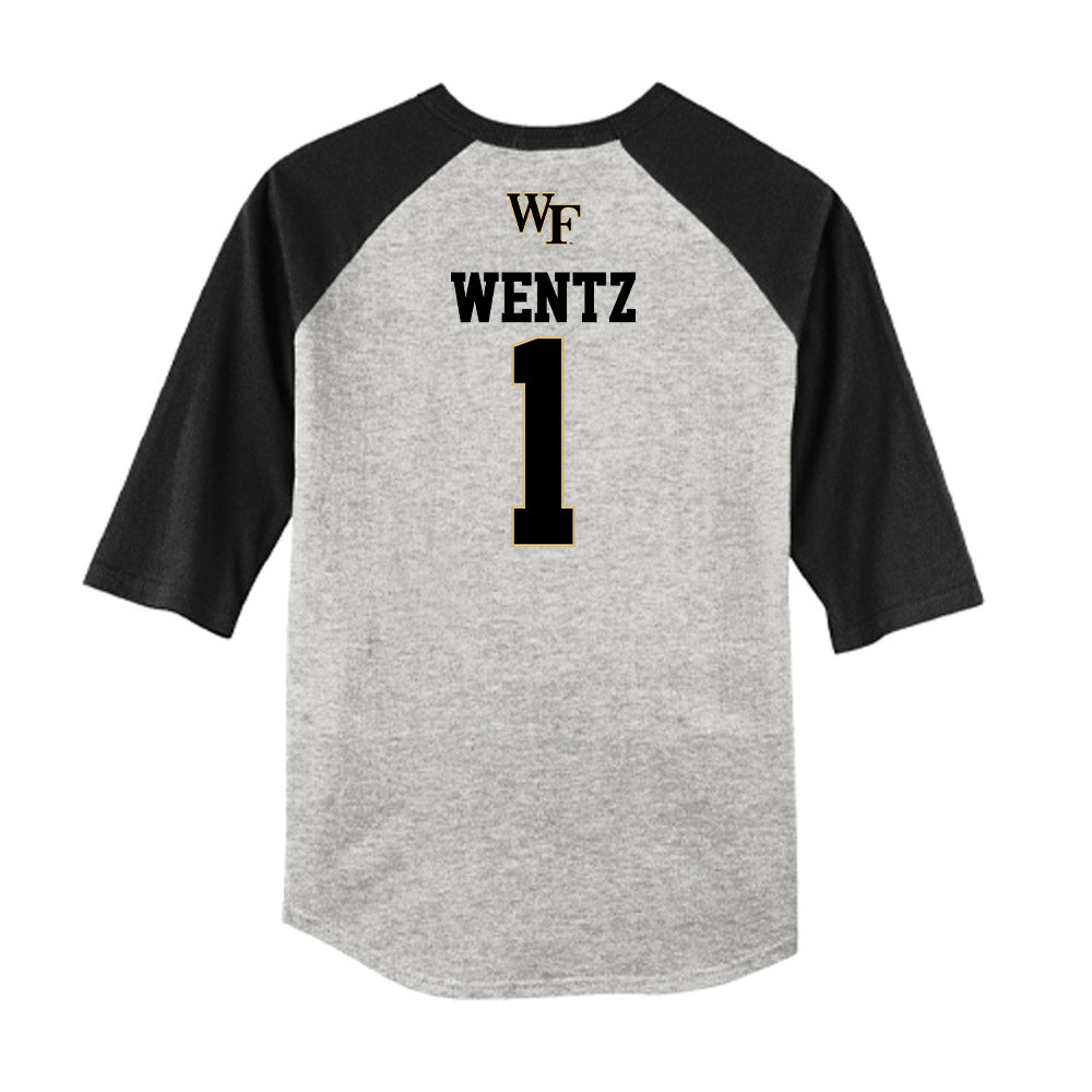 Wake Forest - NCAA Baseball : Dalton Wentz - USA Raglan Shirt-1