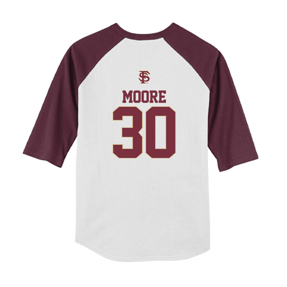 FSU - NCAA Baseball : Bryson Moore - USA Youth Raglan T-Shirt-1