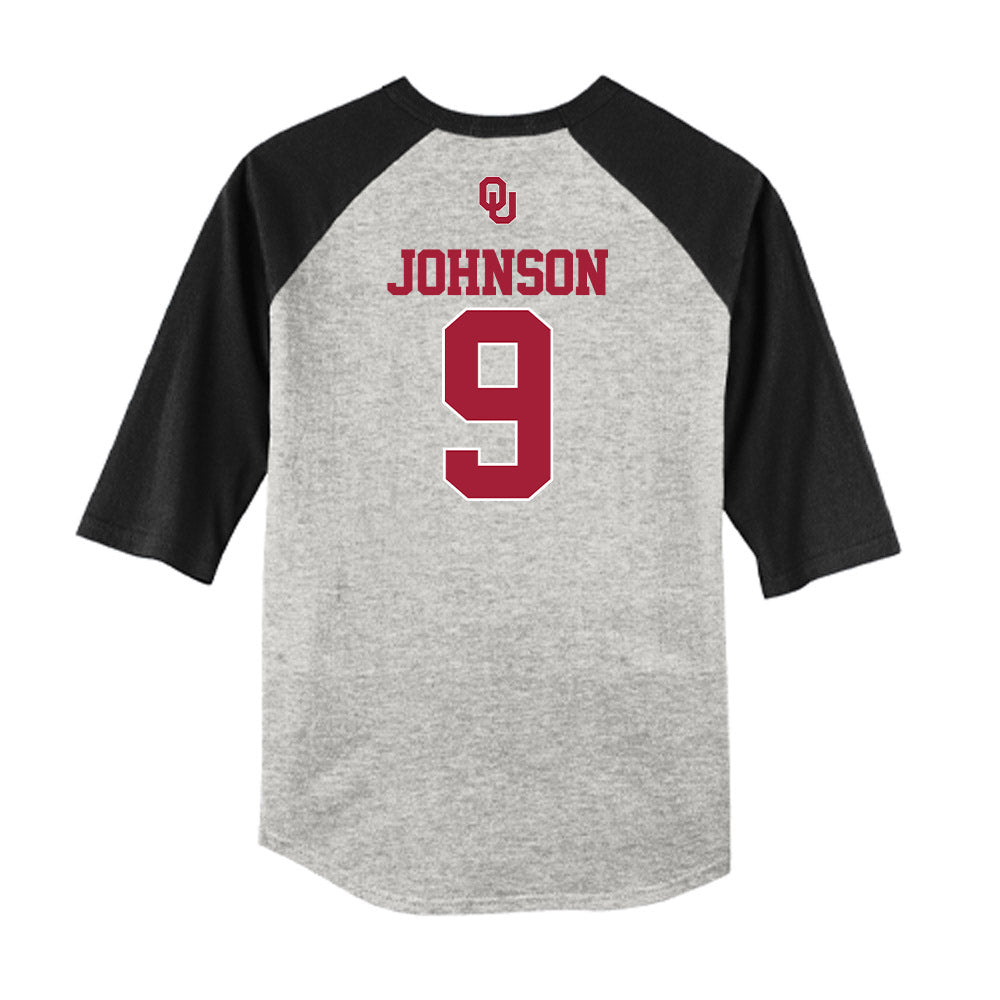 Oklahoma - NCAA Baseball : Camden Johnson - USA Raglan Shirt-1