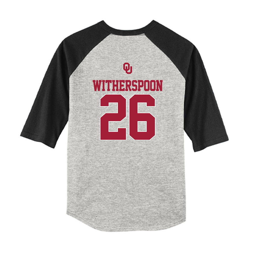 Oklahoma - NCAA Baseball : Kyson Witherspoon - USA Youth Raglan T-Shirt-1