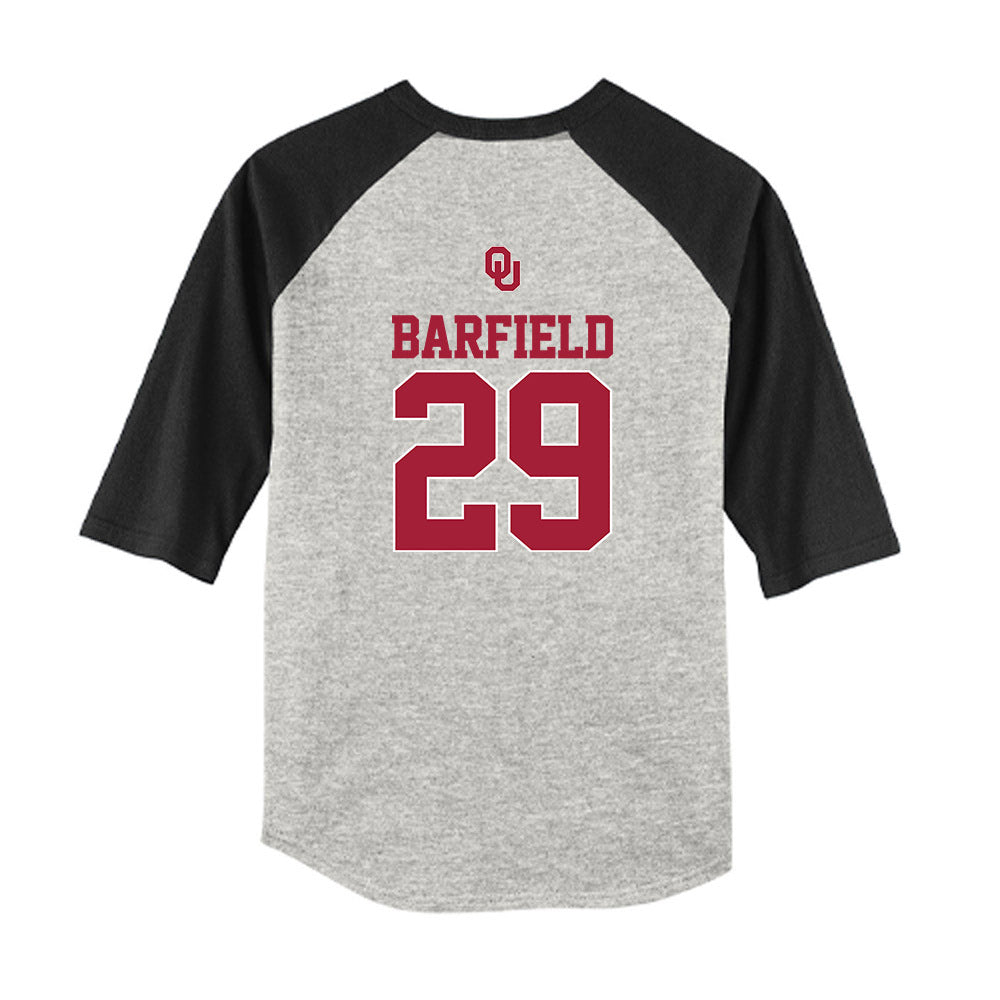 Oklahoma - NCAA Baseball : Jaden Barfield - USA Youth Raglan T-Shirt-1