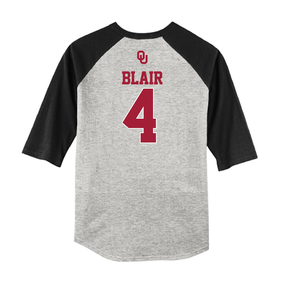 Oklahoma - NCAA Baseball : Alec Blair - USA Raglan Shirt-1