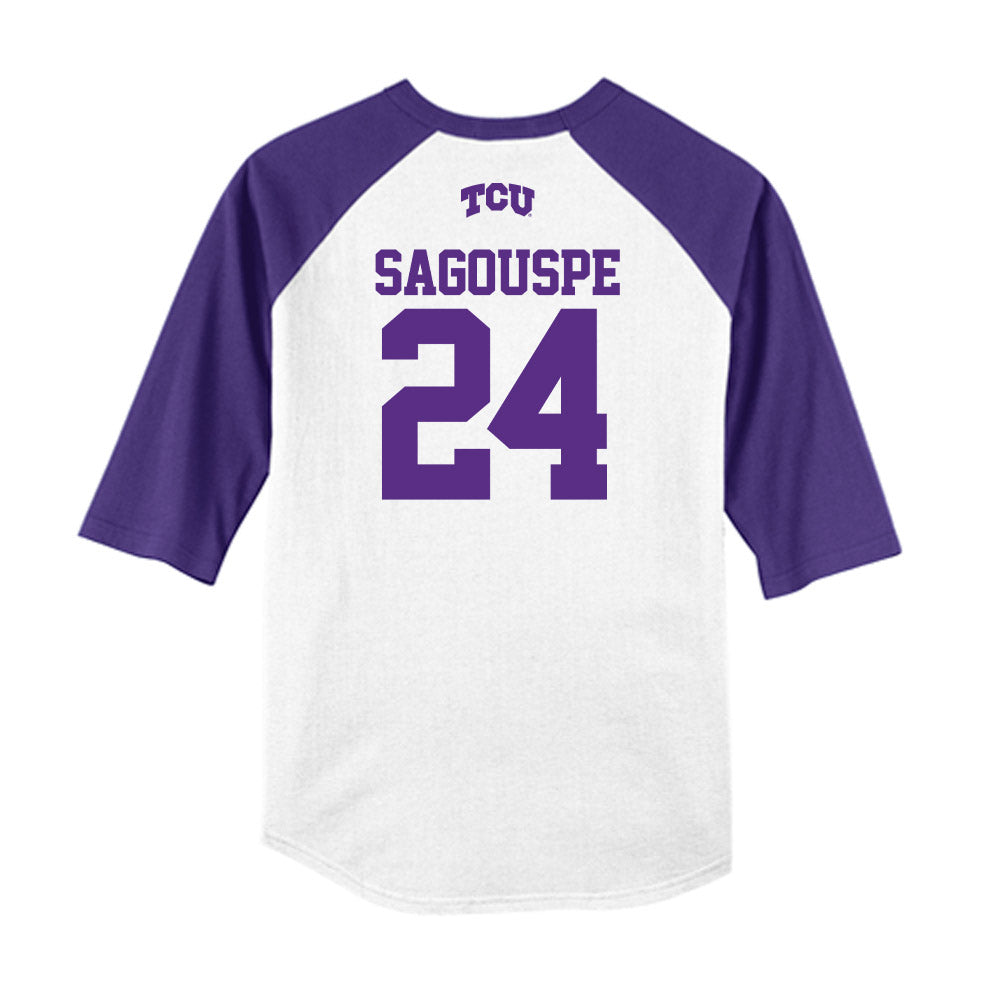 TCU - NCAA Baseball : Tanner Sagouspe - USA Raglan Raglan Shirt-1