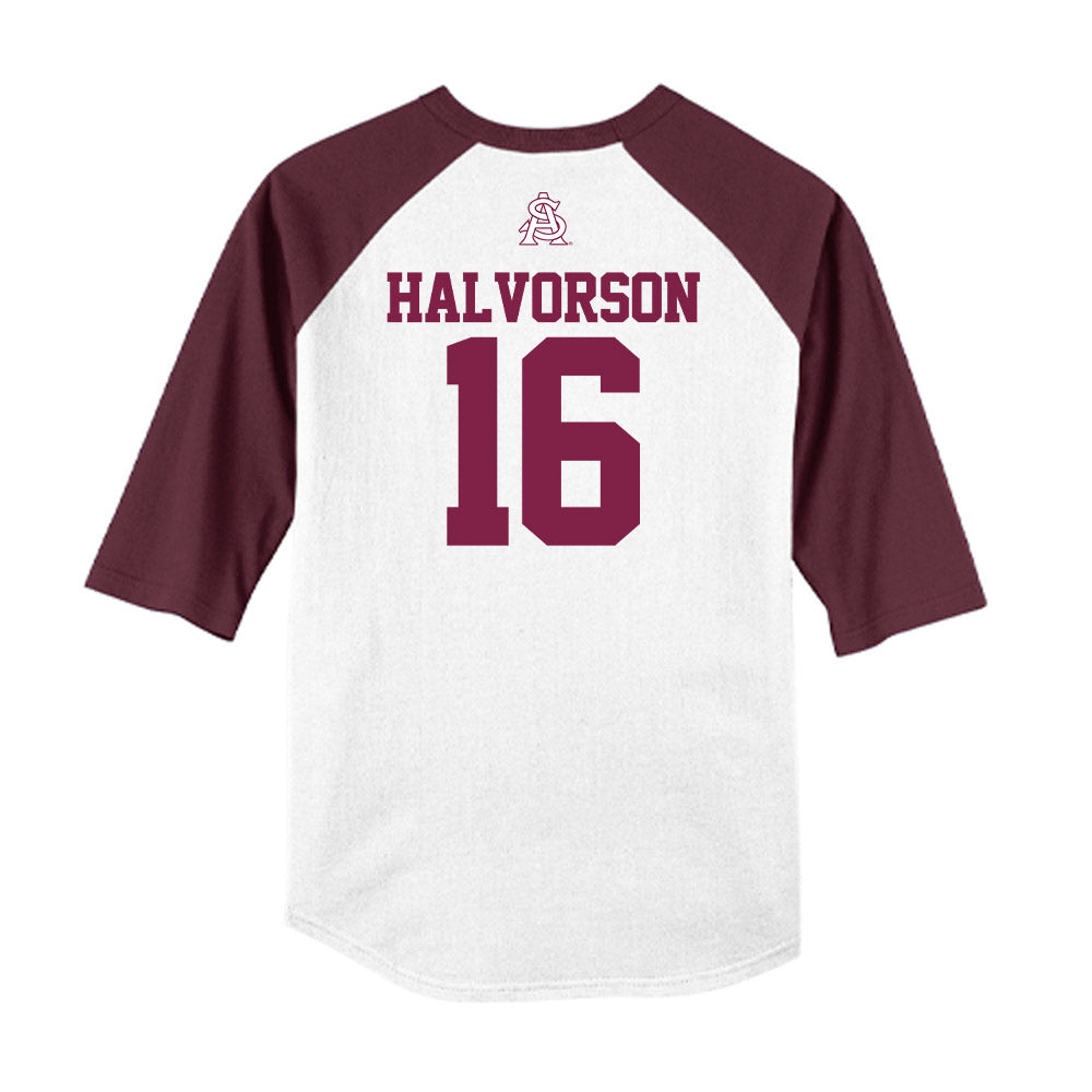 Arizona State - NCAA Baseball : Wyatt Halvorson - USA Raglan Raglan Shirt-1