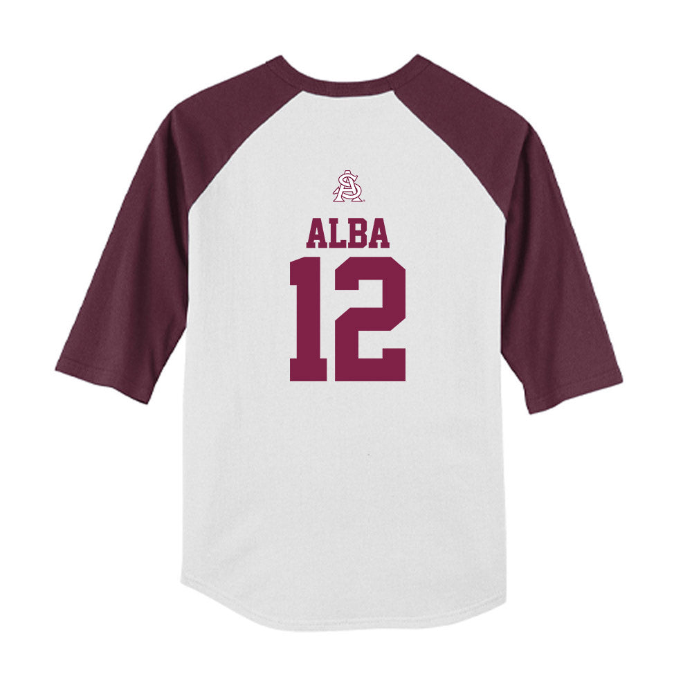 Arizona State - NCAA Baseball : Jaden Alba - USA Raglan Youth Raglan T-Shirt-1
